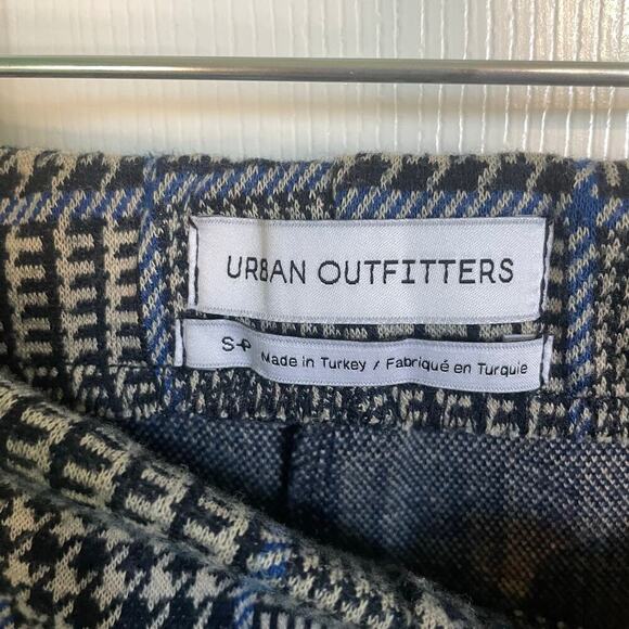 Urban Outfitters Black Gray Hounds Tooth Pull-On Trouser Flare Leg Pants Small - Picture 2 of 5